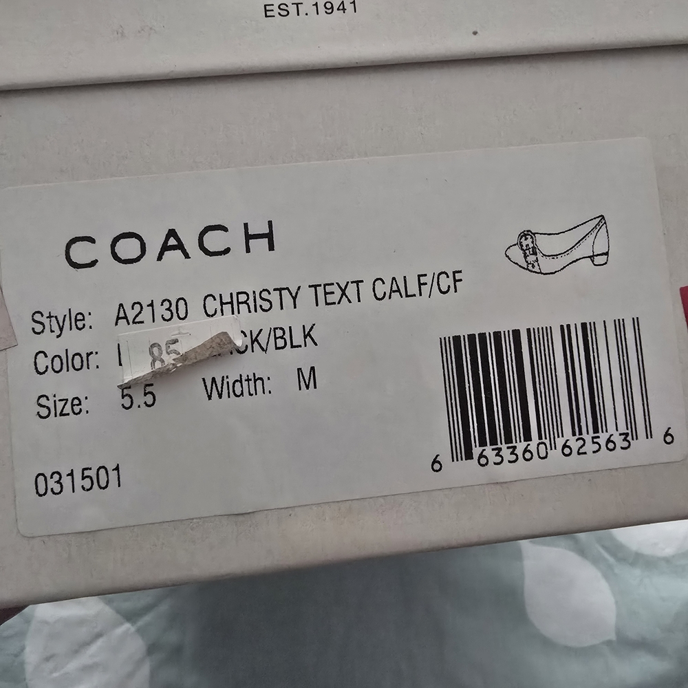 COACH Black and Cream Signature Slingback Heels - Picture 8 of 11